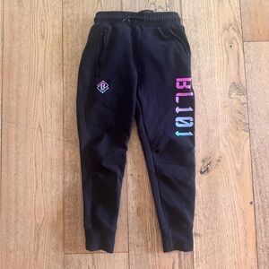 Baseball 101 Black Jogger Sweatpants Youth Small